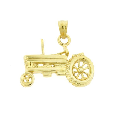 Tractor Charm Pendant 14k Gold