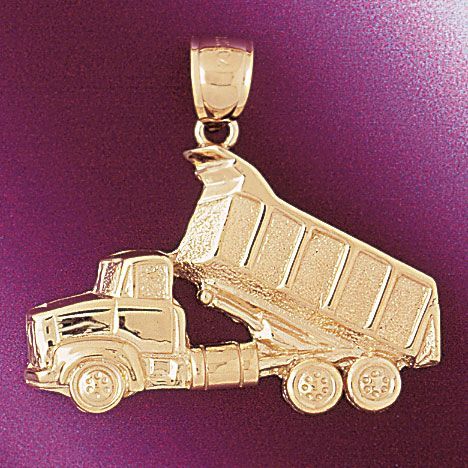 Truck Charm Pendant 14k Gold