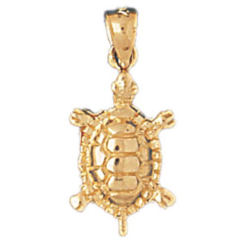 Turtle Charm Pendant 14k Gold