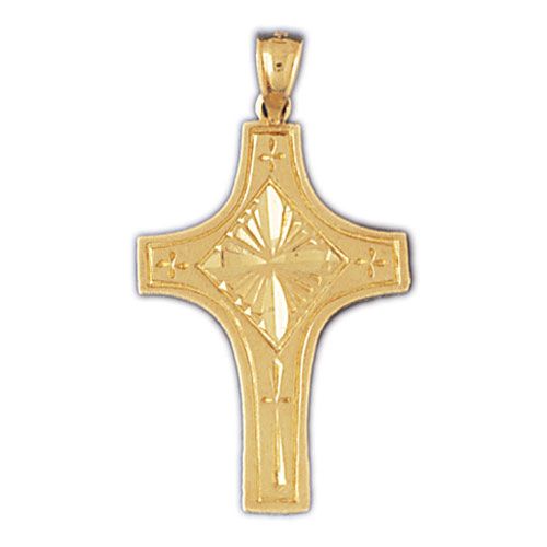 Cross Charm Pendant 14k Gold