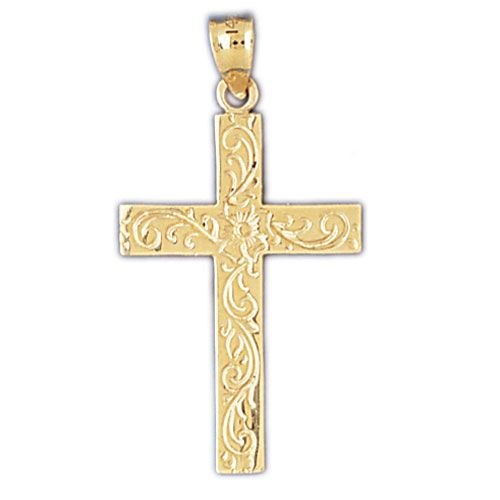 Cross Charm Pendant 14k Gold