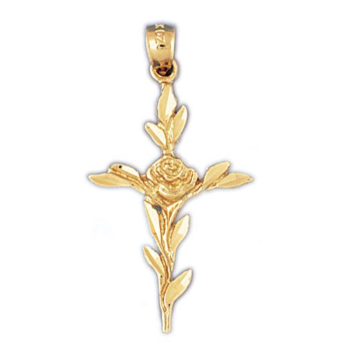 Cross Charm Pendant 14k Gold