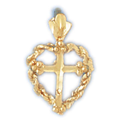 Cross Charm Pendant 14k Gold