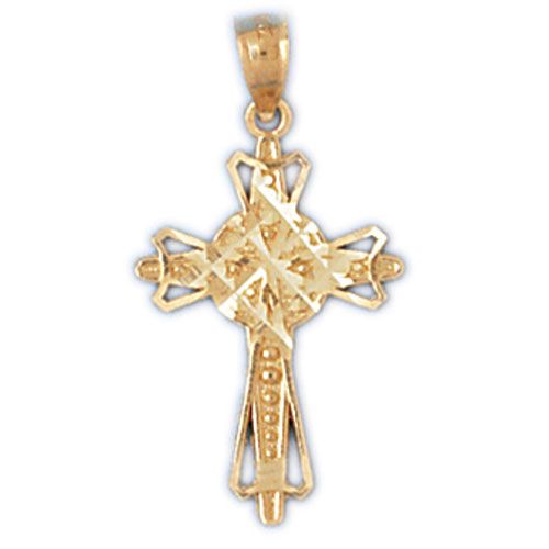 Cross Charm Pendant 14k Gold