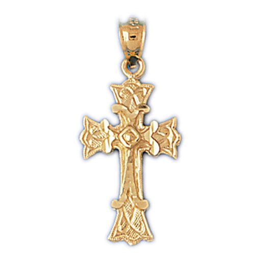 Cross Charm Pendant 14k Gold