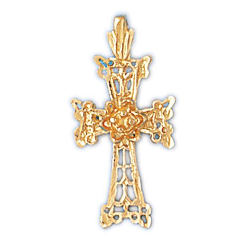 Cross Charm Pendant 14k Gold