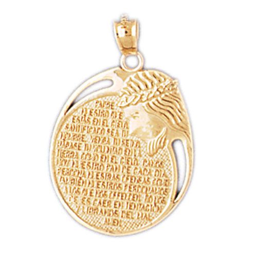 Jesus Charm Pendant 14k Gold