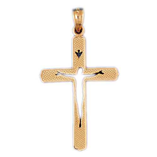 Jesus Christ on Cross Anchor Charm Pendant 14k Gold