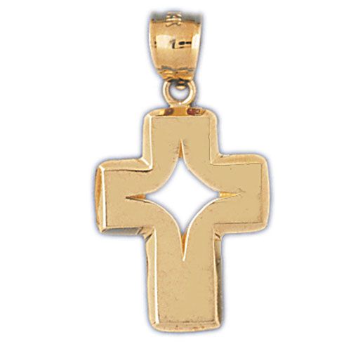 Cross Charm Pendant 14k Gold