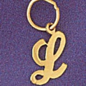 Initial L Charm Pendant 14k Gold