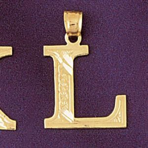 Initial L Charm Pendant 14k Gold