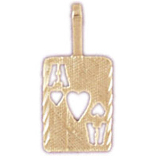 Ace Heart Charm Pendant 14k Gold