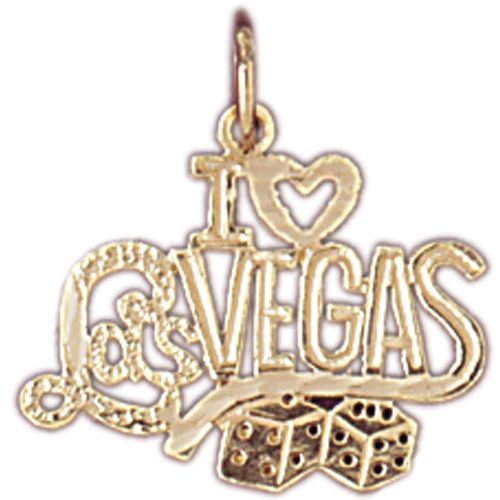 I Love Las Vegas Charm Pendant 14k Gold