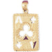 Ace Club Playing Card Charm Pendant 14k Gold