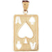 Ace Spade Playing Card Charm Pendant 14k Gold