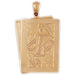 Ace Queen Playing Cards Charm Pendant 14k Gold