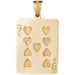 Nine Heart Playing Card Charm Pendant 14k Gold