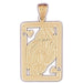 Queen Heart Playing Card Charm Pendant 14k Gold