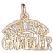 The Best Gambler Charm Pendant 14k Gold