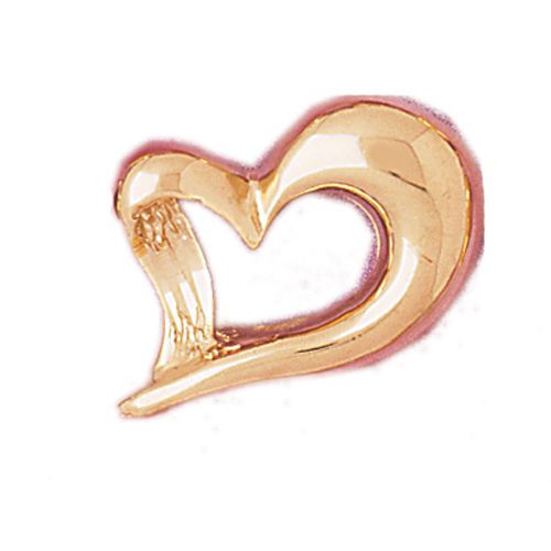 Floating Heart Charm Pendant 14k Gold