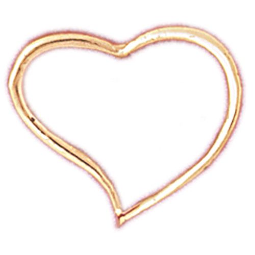 Floating Heart Charm Pendant 14k Gold