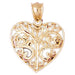 14k Gold Heart Charm Pendant