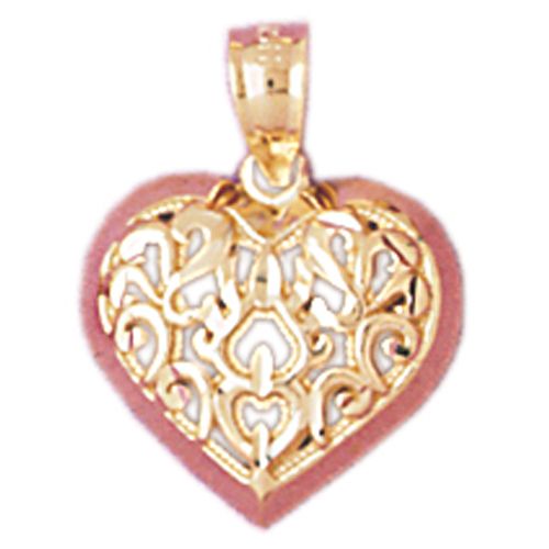 Heart Charm Pendant 14k Gold