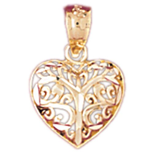 Heart Charm Pendant 14k Gold