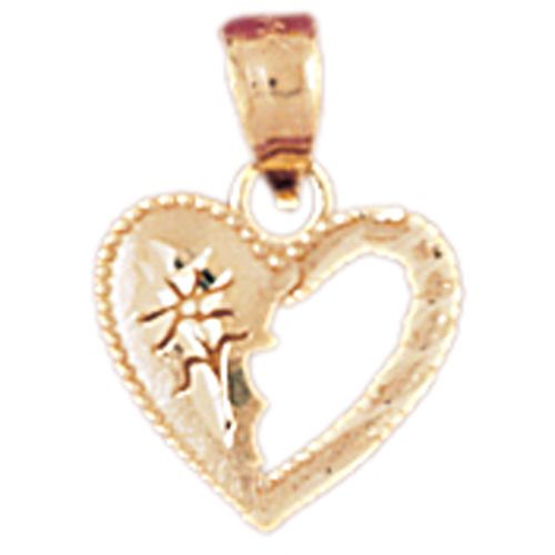 Heart Charm Pendant 14k Gold