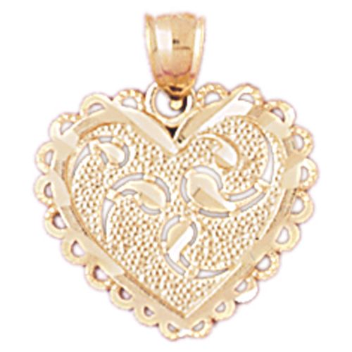 Heart Charm Pendant 14k Gold