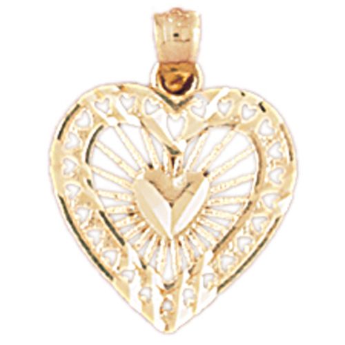 Heart Charm Pendant 14k Gold