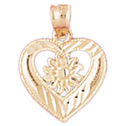 Heart Charm Pendant 14k Gold