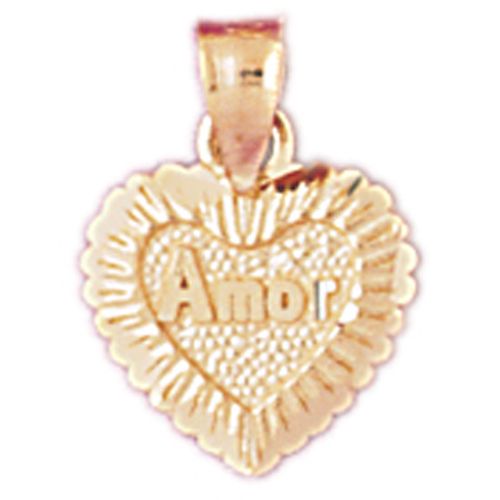 Heart Charm Pendant 14k Gold