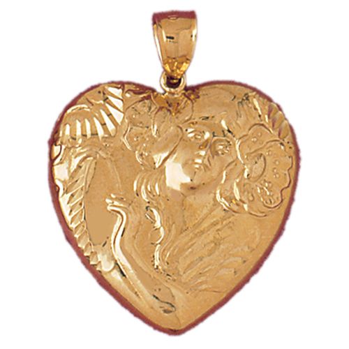 Heart Charm Pendant 14k Gold