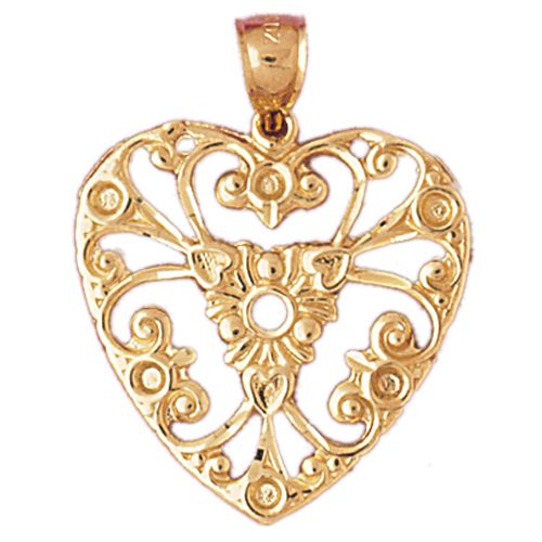 Heart Charm Pendant 14k Gold