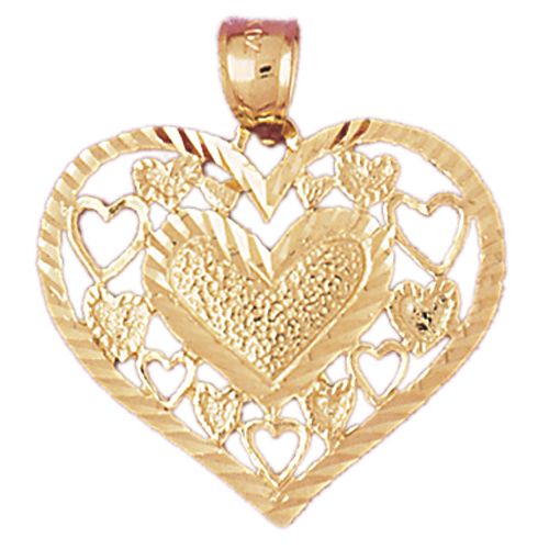 Heart Charm Pendant 14k Gold