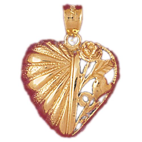 Heart Charm Pendant 14k Gold