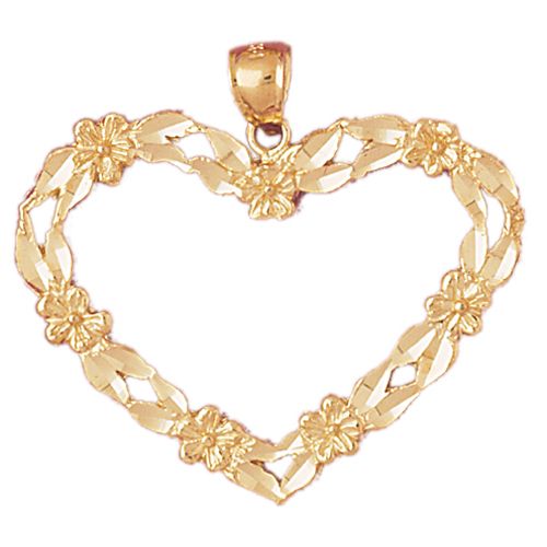 Heart Charm Pendant 14k Gold