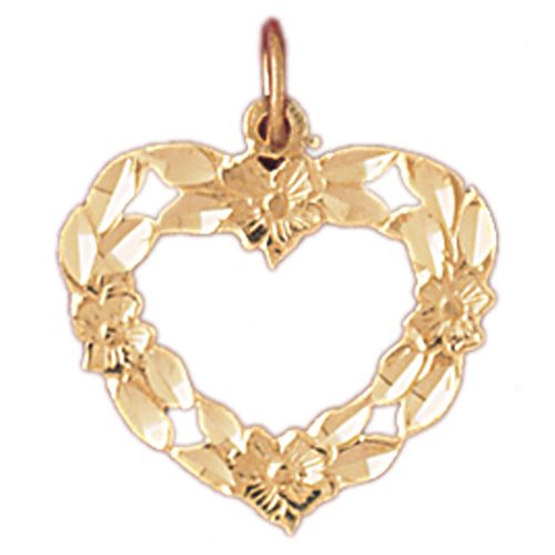 Heart Charm Pendant 14k Gold