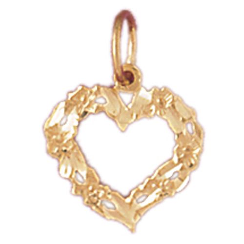 Heart Charm Pendant 14k Gold