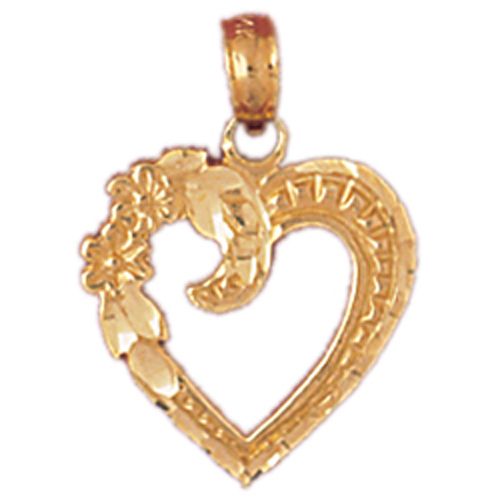 Heart Charm Pendant 14k Gold