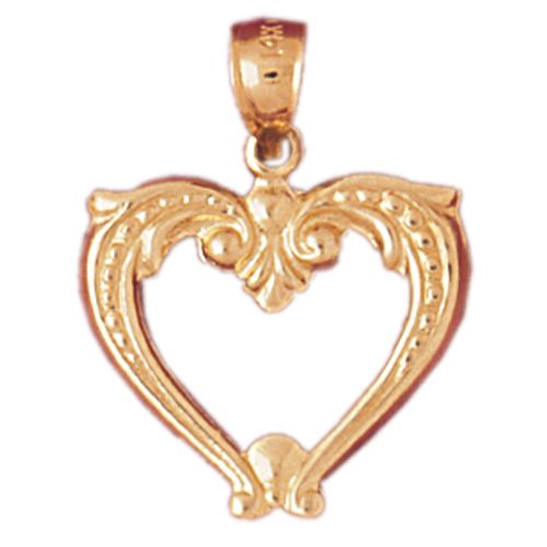 Heart Charm Pendant 14k Gold