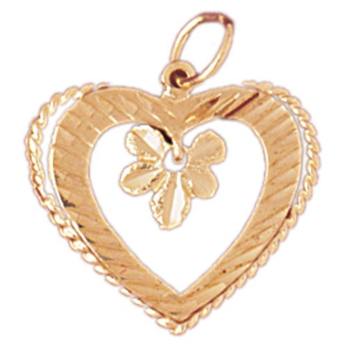 Heart Charm Pendant 14k Gold