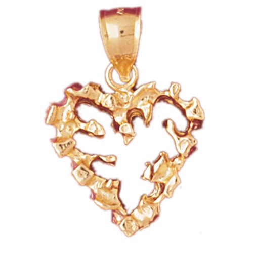 Heart Charm Pendant 14k Gold