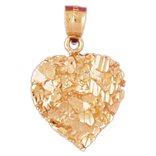 Heart Charm Pendant 14k Gold