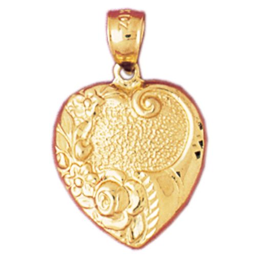 Heart Charm Pendant 14k Gold