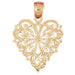 Heart Charm Pendant 14k Gold