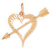Heart Cupid Arrow Charm Pendant 14k Gold