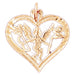 Heart Cupid Charm Pendant 14k Gold