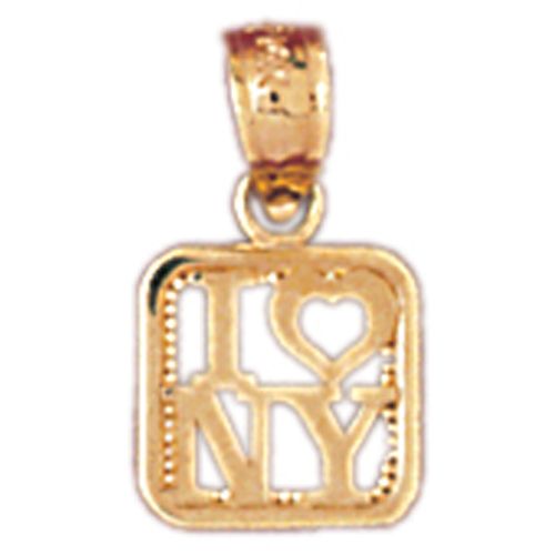 I Love NY Charm Pendant 14k Gold